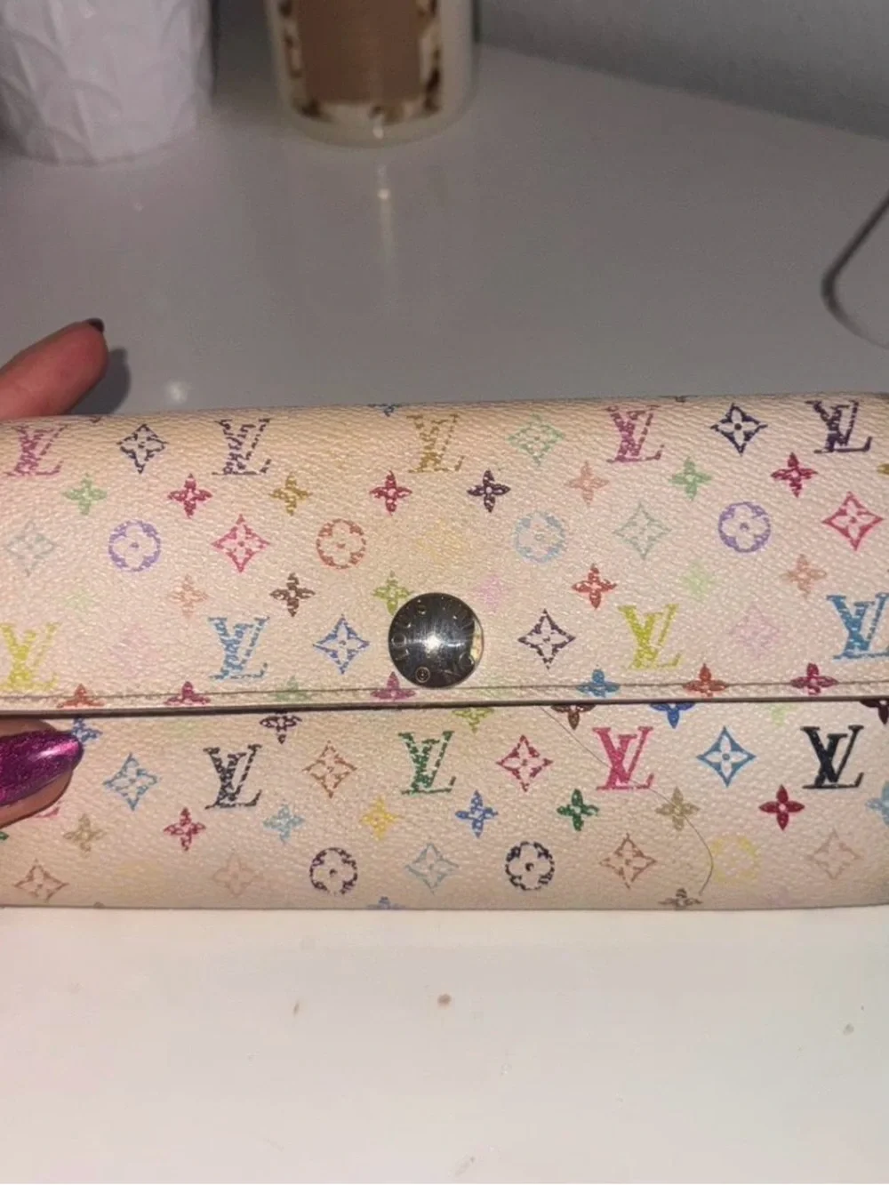 Louis Vuitton Cream Multicolor Monogram Long Wallet